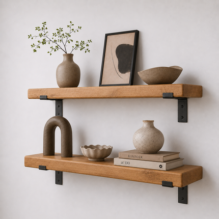 Brigg Straight Edge Rustic Shelf Lipped Shaped Bracket
