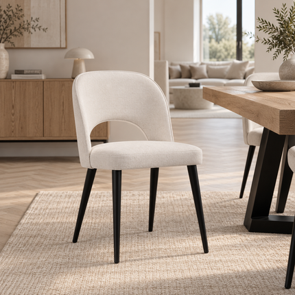 Natally Solid Oak Dining Set – Table, Bench & 5 Chairs | Trapezium Steel Legs