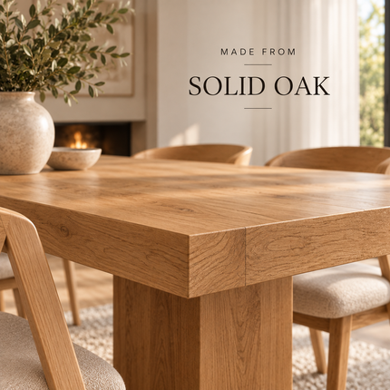 Rase Solid Oak Dining Table Set with 8 Aby Chairs