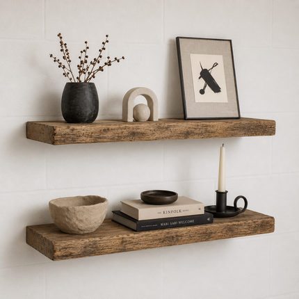 Brigg Straight Edge Rustic Floating Shelf