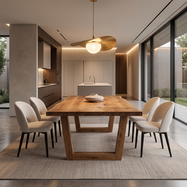 Ranby Solid Oak Dining Table with VF Wooden Legs