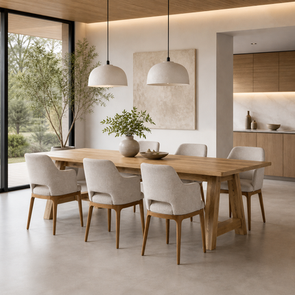 Wootton Solid Oak Dining Table with AF Wooden Legs