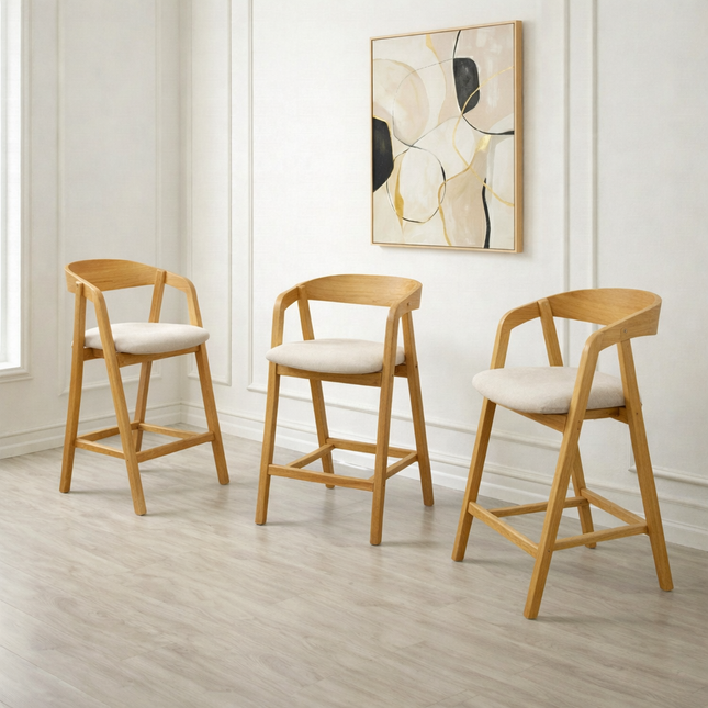 Oak Bar Stool Lars
