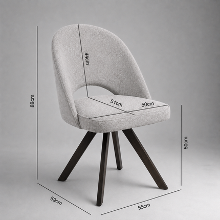 Dining chair Chris with metal legs