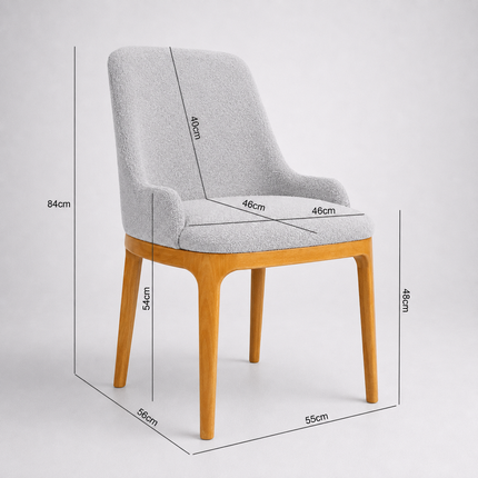Dining chair Rafael with low armrest