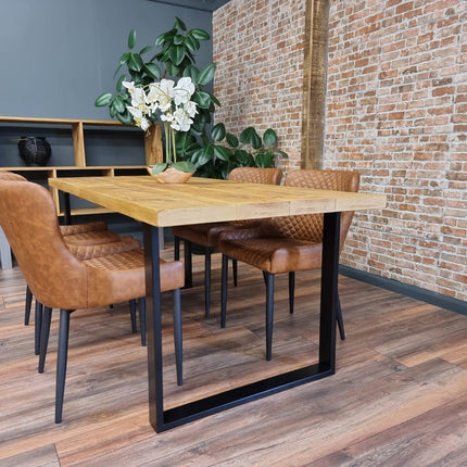 Barton Rustic Dining Table  Industrial Rustic Wood Steel Legs Cotswold