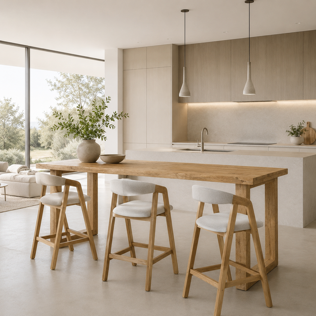Brigg Straight Edge Breakfast Bar Square Wooden Legs