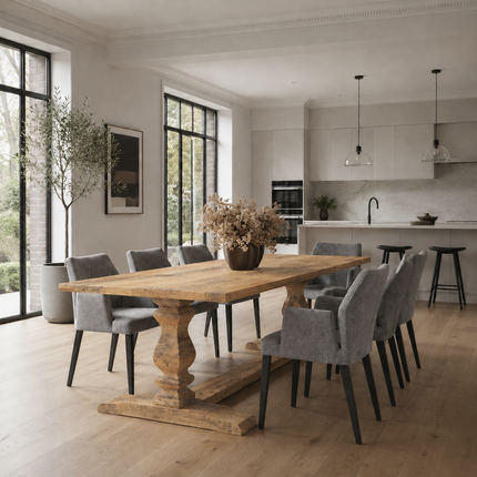 Brigg Rustic Dining Table Victoria Chunky Wooden Base