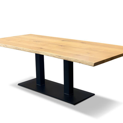 Moorby Solid Oak Dining Table Steel Leg