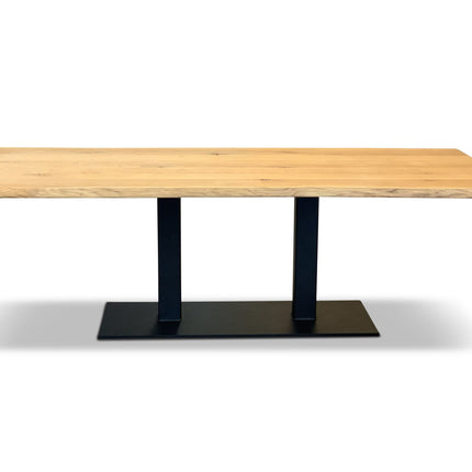Moorby Solid Oak Dining Table Steel Leg