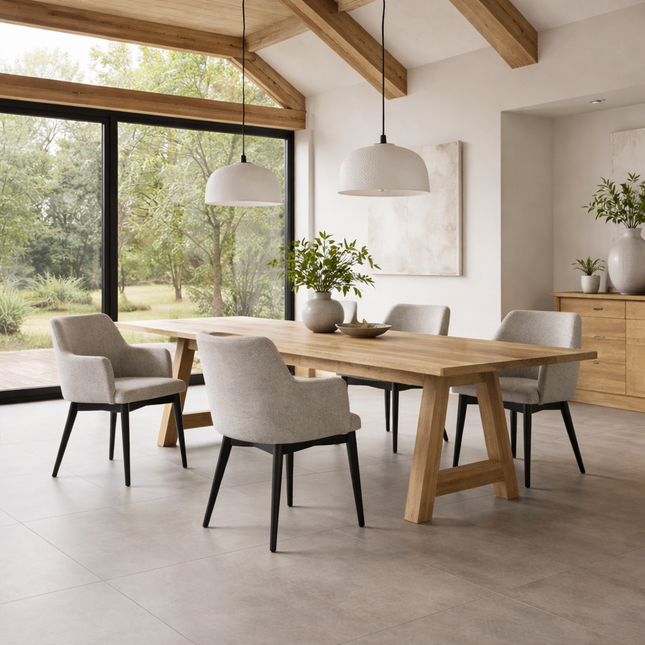 Wootton Solid Oak Dining Table with AF Wooden Legs