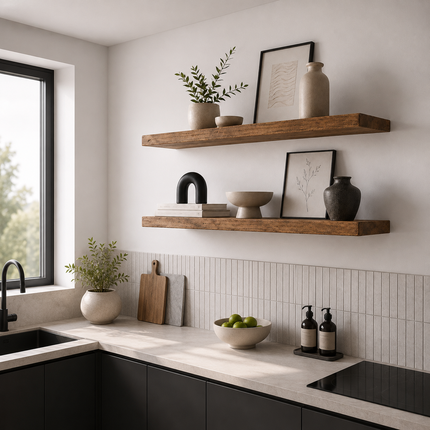 Brigg Straight Edge Rustic Floating Shelf