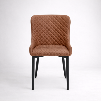 Yarm Dining Chairs, Tan Faux Leather