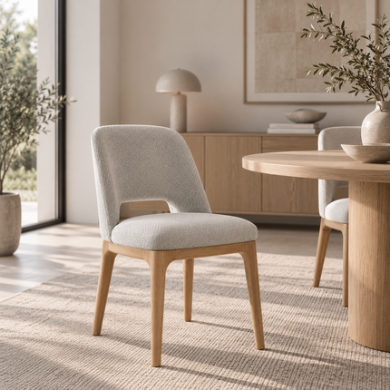 Diss Solid Oak Dining Table Set with 8 Ava 2 Chairs