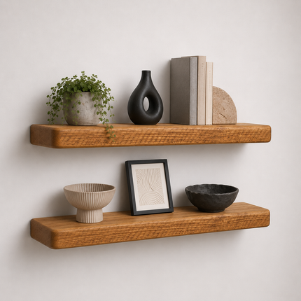Brigg Straight Edge Rustic Floating Shelf