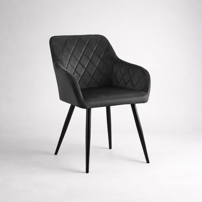 Moor Velvet Dining Chairs Grey
