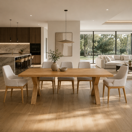Tetney Solid Oak Dining Table with XF Wooden Legs