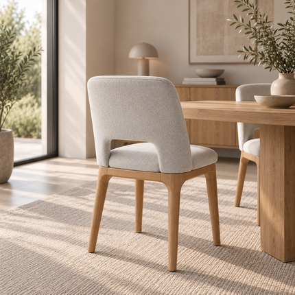 Diss Solid Oak Dining Table Set with 8 Ava 2 Chairs