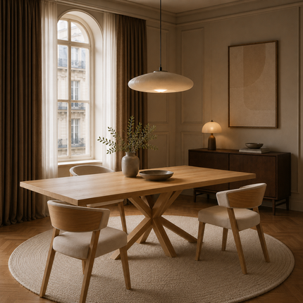 Sotby Oak Modern Dining Table Star Wooden Base