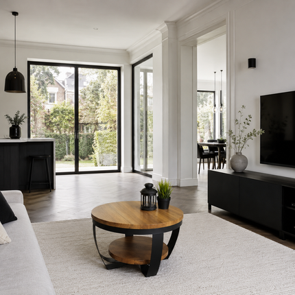 Oak Coffee table with two shelves NASH