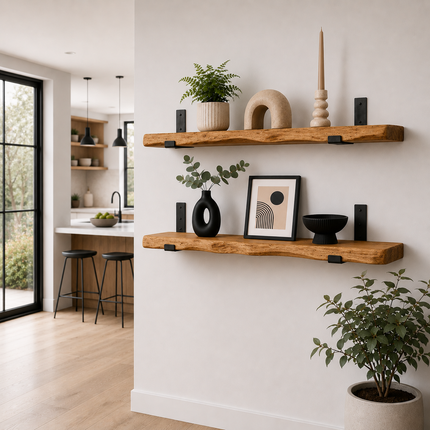 Firsby Live Edge Rustic Shelf U Shaped Bracket