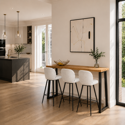 Brigg Straight Edge Breakfast Bar Trapezium Steel Legs