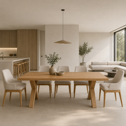 Tetney Solid Oak Dining Table with XF Wooden Legs