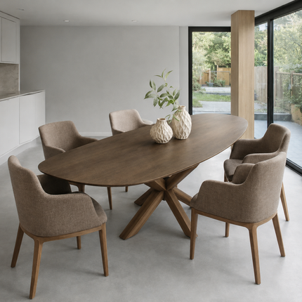 Elkington Solid Oak Dining Table with Wooden Legs