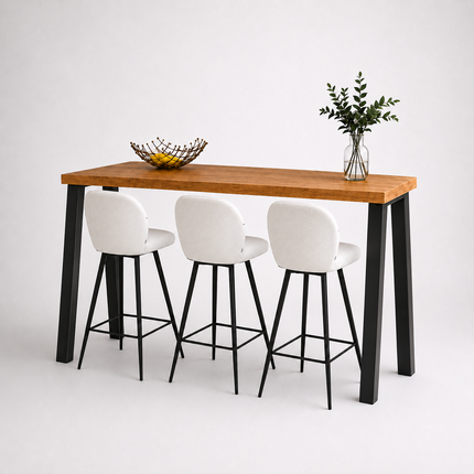 Brigg Straight Edge Breakfast Bar Pin Steel Legs