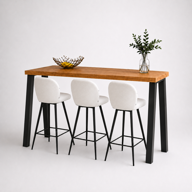 Brigg Straight Edge Breakfast Bar Pin Steel Legs