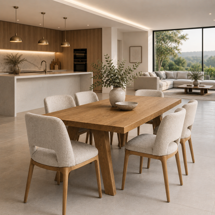 Trent Solid Oak Dining Table with Wooden Legs
