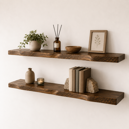 Firsby Live Edge Rustic Floating Shelf