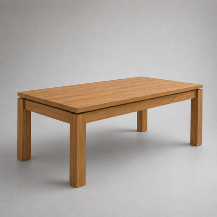 Gox Solid Oak Dining Table with  Wooden Legs