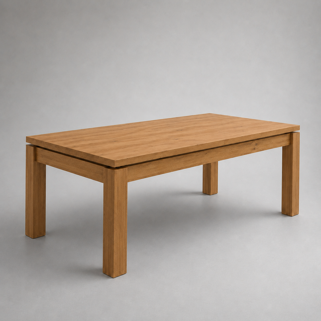 Gox Solid Oak Dining Table with  Wooden Legs