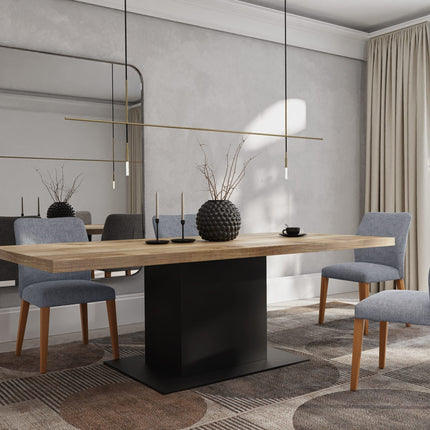 Swarby Solid Oak Dining Table Steel Base