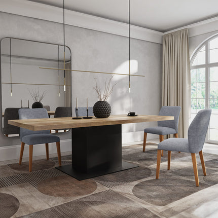 Swarby Solid Oak Dining Table Steel Base