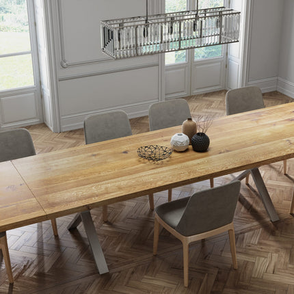 Extendable Solid Oak Dining Table Clar XF Legs 088