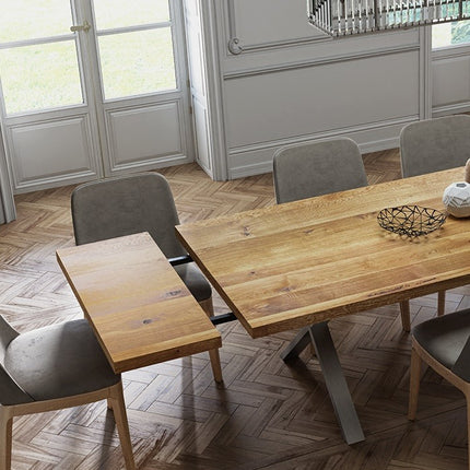 Extendable Solid Oak Dining Table Clar XF Legs 088