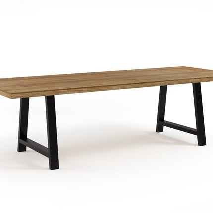 Thurlby Solid Oak Dining Table AF Steel Legs