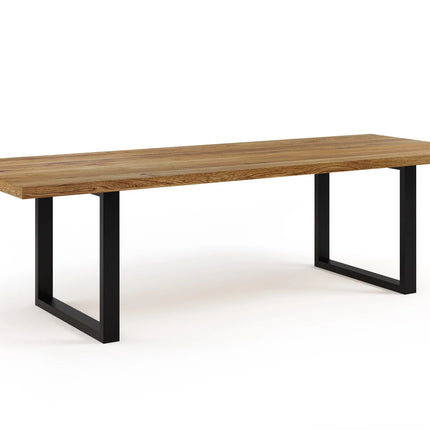 Hilton Solid Oak Dining Table Square Steel Legs