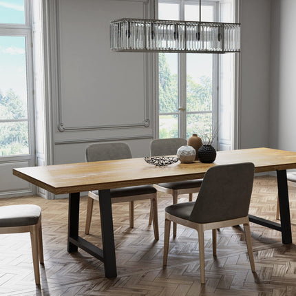 Thurlby Solid Oak Dining Table AF Steel Legs