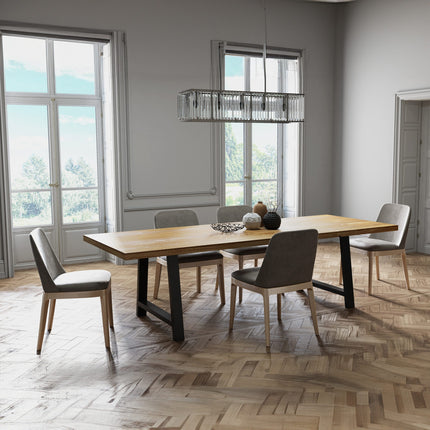 Thurlby Solid Oak Dining Table AF Steel Legs