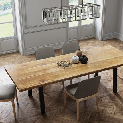 Markby Solid Oak Dining Table PIN Steel Legs