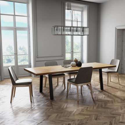 Markby Solid Oak Dining Table PIN Steel Legs