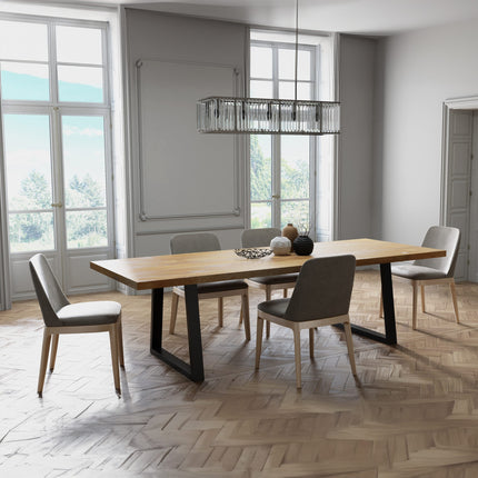 Rigsby Solid Oak Dining Table TP Steel Legs