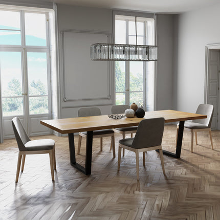 Ketsby Solid Oak Dining Table VF Steel Legs