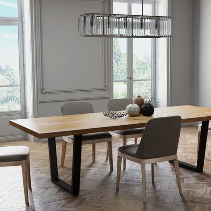 Ketsby Solid Oak Dining Table VF Steel Legs