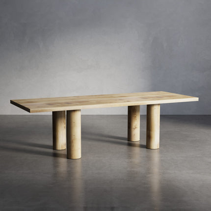 Hatton Solid Oak Dining Table with Wooden Pin Rounded
