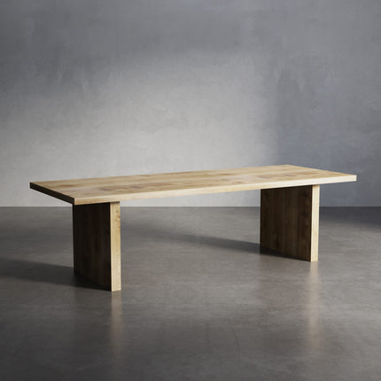 Toynton Solid Oak Dining Table with Wooden Block Leg