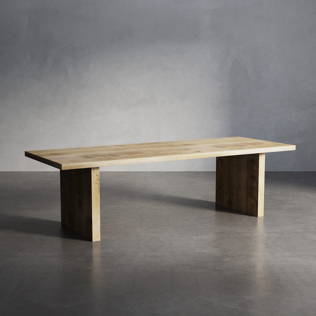Toynton Solid Oak Dining Table with Wooden Block Leg